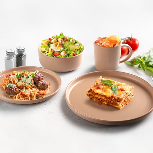 Terra Stoneware Dinnerware Set (Stone Terracotta / Service for 4)