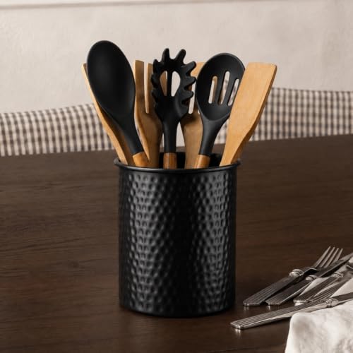 Kitchen Utensil Holder (Matte Black / Hand Hammered)