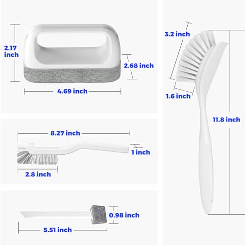 Dish Brush Cleaning Brush Set for Cleaning Groove Gap (White)