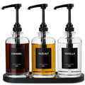Coffee Syrup Dispenser for Coffee Bar (Black / Set of 3)