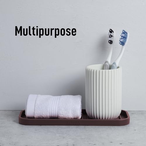 9x3.5) Silicone Sponge Holder for Kitchen Sink - Flexible Multipurpose Soap Tray - Sink Organizer for Kitchen, Bathroom, Makeup, Trinkets & More (Dark Mahogany) (Dark Mahogany (Medium) / Medium (9x3.5))