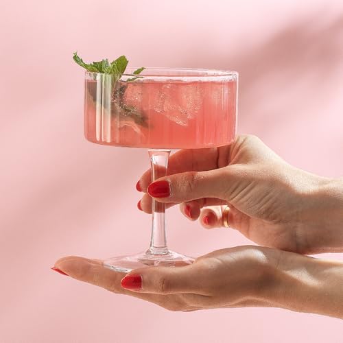 Elle Fluted 10oz Coupe Glass Set of 2 (Coupe Glasses)