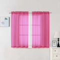 Hot Pink Sheer Curtains 45 Inch Long 2 Panels (Hot Pink / 42"W x 45"L (Pack of 2))