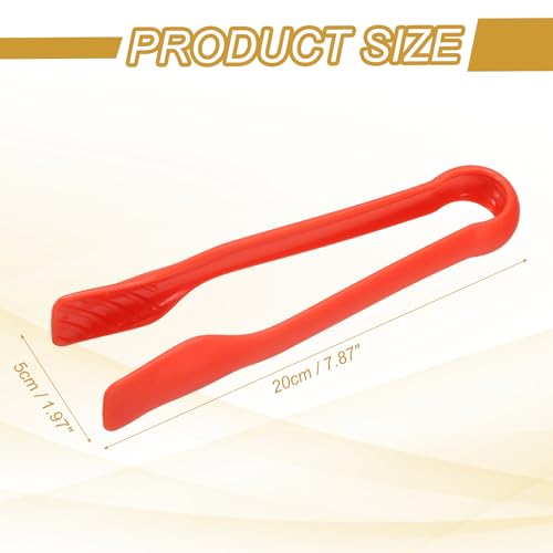 8 Pcs Toaster Tongs (8 Inch / Red)