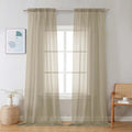 Taupe Sheer Curtains 120 Inches Long (Taupe / 42"W x 120"L (Pack of 2))