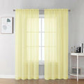 Sheer Curtains 72 Inch Length 2 Panels (Light Yellow / 42"W x 72"L (Pack of 2))