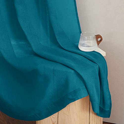 Peacock Green Sheer Curtains (52"W x 108"L (Pack of 2) / Peacock Green)
