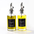 Oil and Vinegar Dispenser with Metal Pour Spout (350ml, Set of 2 Bottles / Black)