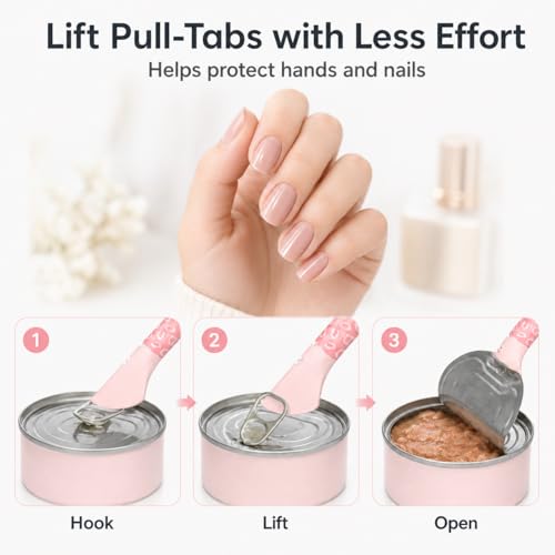 Cat Food Scoop and Wet Food Spatula Set (Pink-Spoon&Lid)