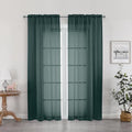Green Sheer Curtains 78 Inches Long for 2 Panels Set for Christmas (Hunter Green / 42"W x 78"L (Pack of 2))