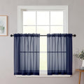 Navy Blue Kitchen Curtains 30 Inch Length Tier 2 PCS (Navy Blue / 42"W x 30"L (Pack of 2))