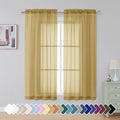 Gold Sheer Curtains 63 Inch Length 2 Panels (Gold / 42"W x 63"L (Pack of 2))