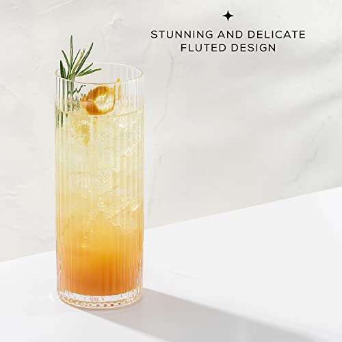 Elle 16oz Fluted Highball Glasses Set of 2 (Highball Glasses)
