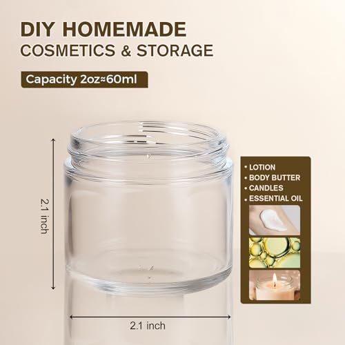 2oz Jars with Lids (Clear-White Lid)