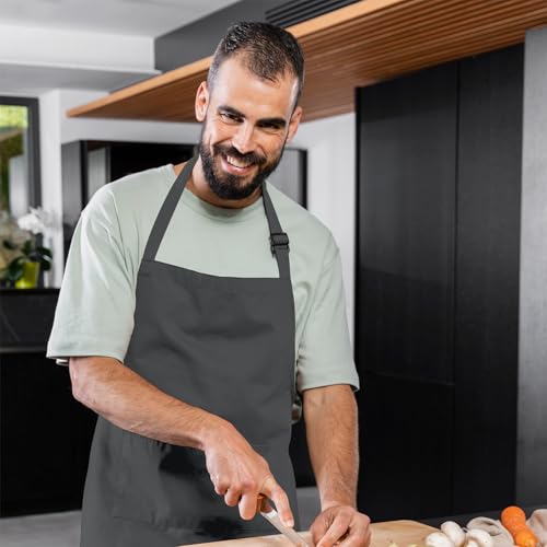 Black Apron with Pockets (Pack of 2 / Grey)