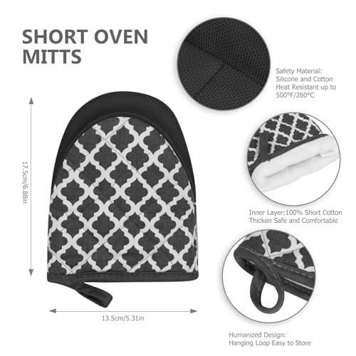 Mini Oven Mitts 2 (White Checkered Pattern / 2 Pieces Set)