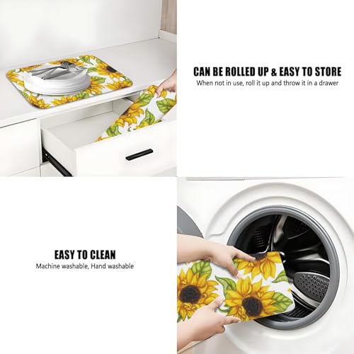 Dish Drying Mat 2 (Sunflower-3 / 2-Pack)