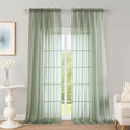 Sage Green Sheer Curtains 96 Inch 2 Panels for Living Room 59" Wide (Sage Green / 59"W x 96"L (Pack of 2))