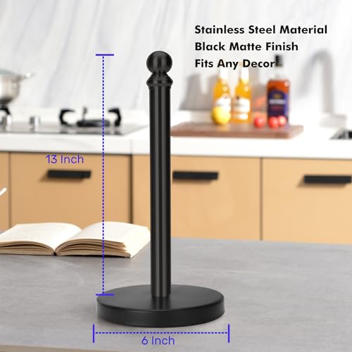 Black Paper Towel Holder Countertop (Black)