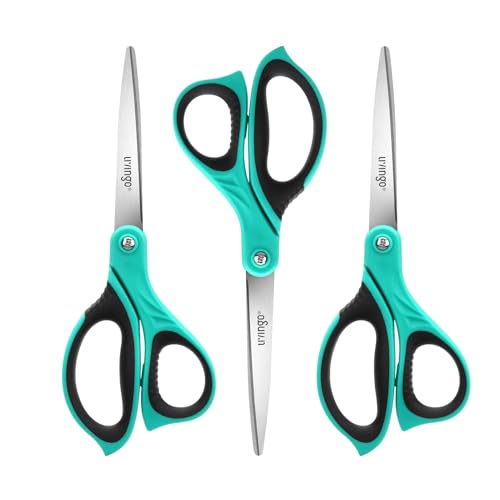 All Purpose Scissors 8.5" Office Craft Shears 3 Pack (Blue)