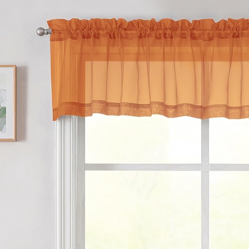 Orange Valances for Windows (Orange / 42"W x 14"L (Pack of 2))