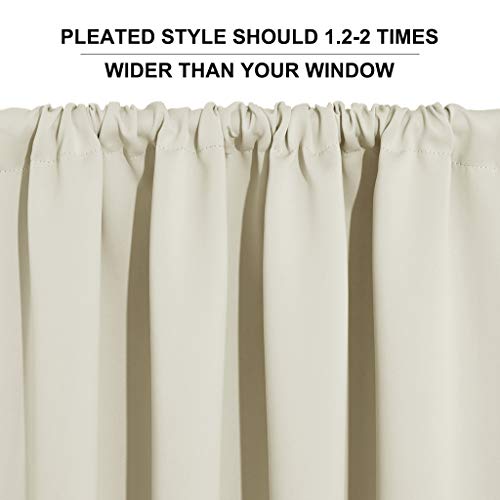 Basement Bathroom Kitchen Cafe Privacy Window Curtains 30 inches (Beige / 34"W x 30"L (Pack of 2))