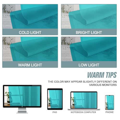 Valances for Windows 14 inch Length 2 Panels (42"W x 14"L (Pack of 2) / Turquoise)