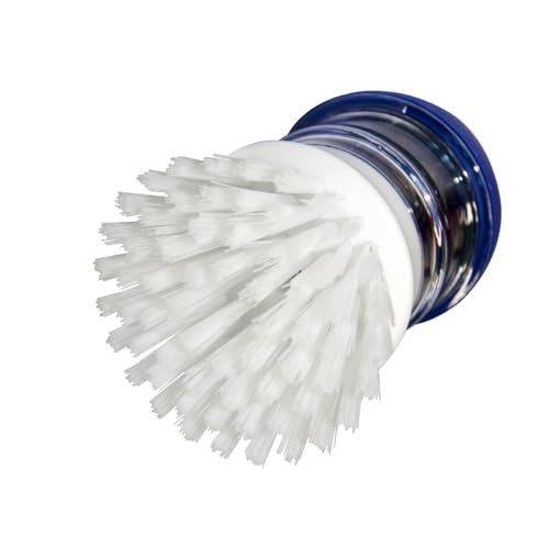 2 Pack Dish Brush with Soap Dispenser for Kitchen Cleaning (Dark Blue White)