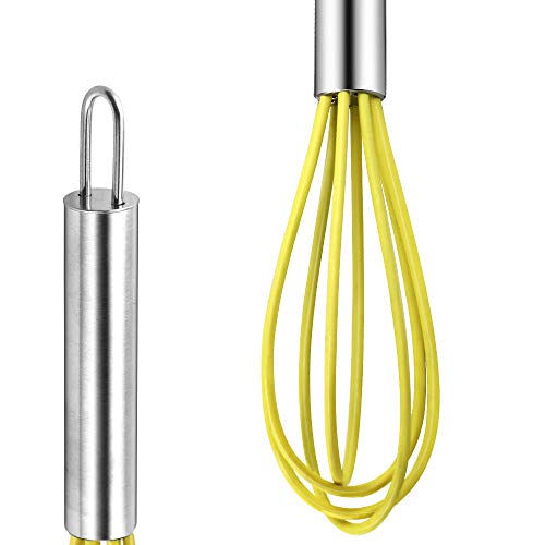 4 Pack Mini Silicone Whisks with Stainless Steel