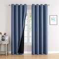 100% Blackout Curtains for Bedroom 120 Inches Long 2 Panels Set (52"W x 120"L (Pack of 2) / Stone Blue)