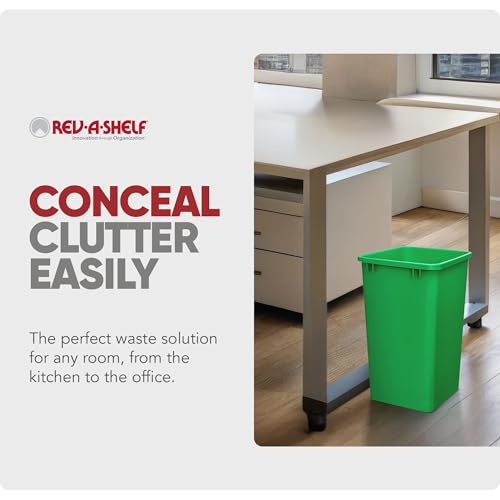 Double Pullout Garbage Trash Cans for Kitchen Cabinets (2 Pack / Green)