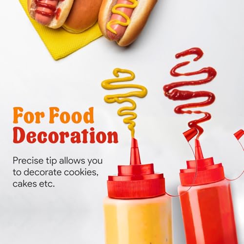 24 oz Large Condiment Squeeze Bottles for Sauces (24oz 4 Pack)
