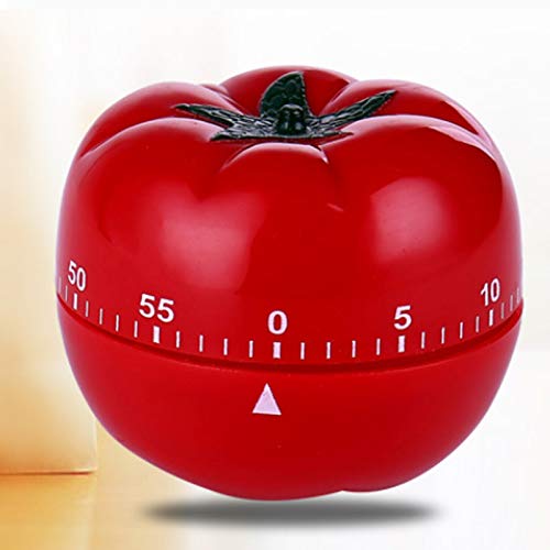Cute Tomato Shape 360 Degree Rotating Kitchen Cooking Timer Kitchen Craft Mechanical Wind Up 60 Minutes Timer (Red)