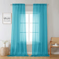 Turquoise Sheer Curtains 120 Inches Long (Turquoise / 42"W x 120"L (Pack of 2))