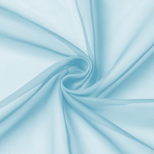 2 Pack Basic Sky Blue Sheer Curtain Drapes 72 Inch Length 2 Panels for Living Room (42"W x 72"L (Pack of 2) / Sky Blue)
