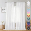 Sheer Curtain Panels Set 96" Inches Long (White / 40"W x 96"L (Pack of 2))