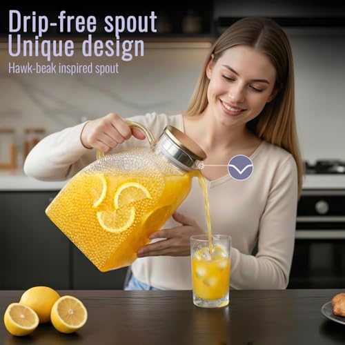 Glass Pitcher With Lid (128 Ounces)