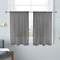 Basic Rod Pocket Sheer Voile Window Curtain Panels Grey 1 Pair 2 Panels 26 Width 30 Inch Long for Kitchen Bedroom Children Living Room Yard (Grey / 26"W x 30"L (Pack of 2))