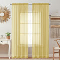 2 Pack Basic Mustard Yellow Sheer Curtain 84 Inches Long for Bedroom (Mustard Yellow / 42"W x 84"L (Pack of 2))
