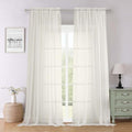 Ivory Sheer Curtains 96 Inches Long 2 Panels Set (Ivory / 59"W x 96"L (Pack of 2))