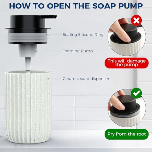 Ceramic Foaming Hand Soap Dispenser (Beige)