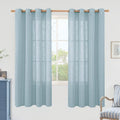 Light Filtering Linen Curtains 72 Inch Length for Living Room (52"W x 72"L (Pack of 2) / Stone Blue)