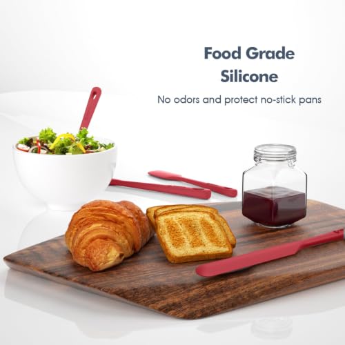 5 Pieces Silicone Spatulas Set (Red / 5 pieces)