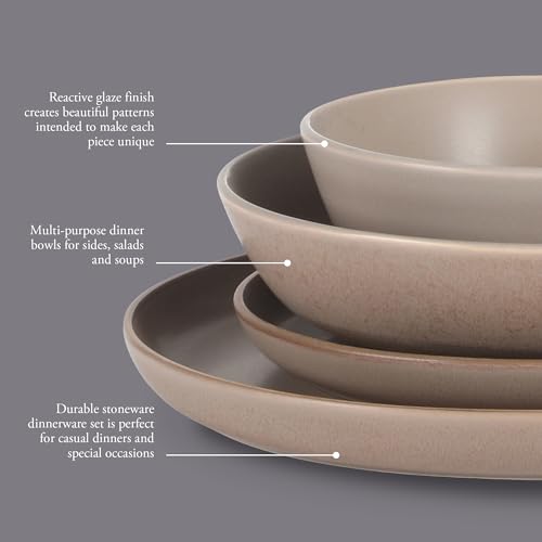 Laguna Bliss 16 Piece Stoneware Reactive Glaze (Matte Beige (Laguna Bliss) / Service for 4 (16pcs))