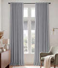 102 inch Long Curtains 2 Panels Set for Living Room Bedroom (Silver Grey / 52"W x 102"L (Pack of 2))
