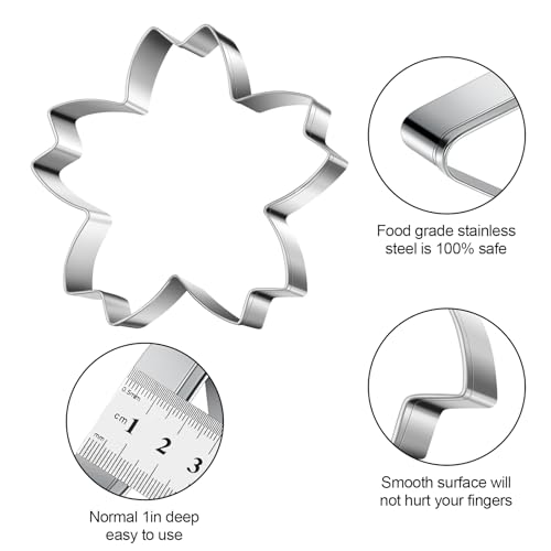 Cherry Blossoms Flower Style Cookie Cutter Christmas Biscuit Cutters New Year’s Day DIY Baking Mold (F-Cherry blossoms)