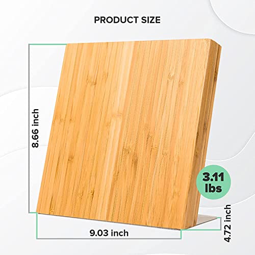 Magnetic Knife Block Without Knives By Coninx (Natural Bamboo)