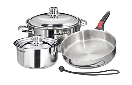 A10-362-2-IND 7 Piece Stainless Steel Nesting Cookware Set (Stainless Steel / 7 Piece)