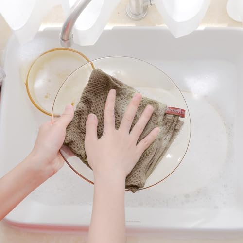 100% Cotton Waffle Weave Kitchen Dish Cloths 6 (Tan / 12 X 12 - 6 Pack)