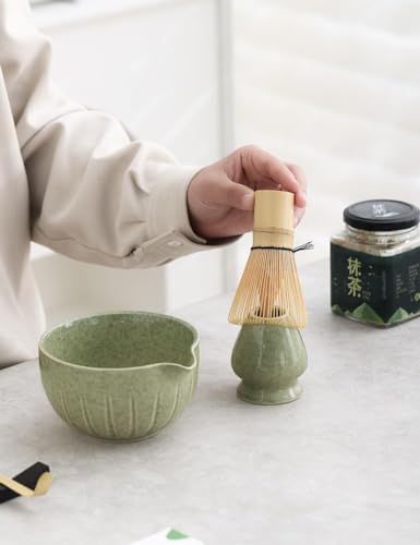 Matcha Set Match Bowl and Whisk (Mottled Green)